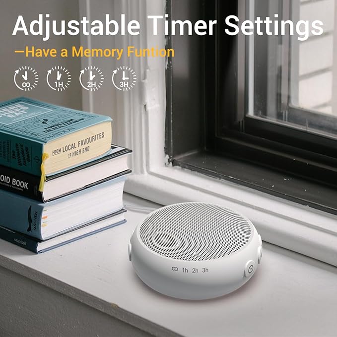Sleep Sound Machine White Noise Machine with 32 Calming Sounds 36 Volume Levels Pink Brown Noise Machine for Baby Kid Adult with 4 Timer Noise Canceling Machine for Office Privacy (U-White)