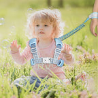 Reflective Toddler Harness with Anti Lost Wrist Link- 3 in 1 Kids Safety Leashes with Key Lock Design for Boys/Girls, Walking Wristband Rope Protection Tether Belt, Bule