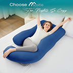 Sasttie Pregnancy Pillows for Sleeping, Jumbo U Shaped Cooling Full Body Pillow with Removable Cover, Pregnant Women Must Haves, Maternity Essential, Navy
