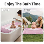Bella’s Friends Baby Collapsible Bathtub, Travel Bath Tub for Baby, Foldable and Portable, Easy Storage, Reinforced Structure, Lightweight, Travel Essentials for 6M-3Y Infant Toddler, Pink