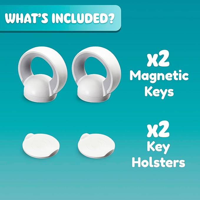 Booboo® x2 Spare Replacement Magnetic Keys Child Safety Locks for Children, Baby Proofing Your Home Cabinets and Drawers with Extra Magnet Keys (2 Pack)