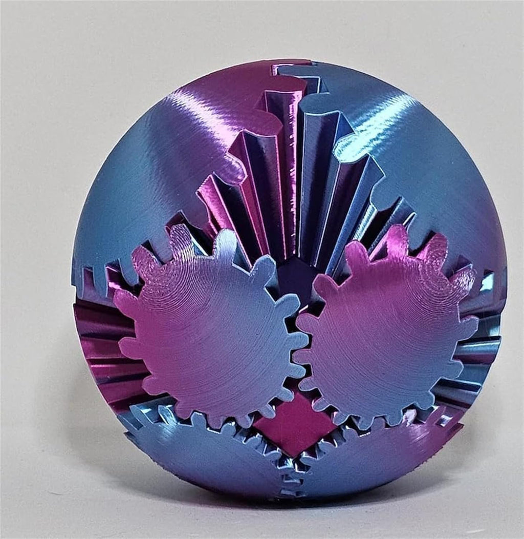 Gear Ball, Gear Sphere,3D Printed Gear Ball Fidget Toys GearSphere Desk Toy, Spin Ball or Cube Fidget Toy,Gear Toy for Stress and Anxiety Relaxing