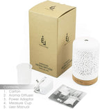 Earnest Living Essential Oil Diffuser White Ceramic Diffuser 100 ml Timers Night Lights and Auto Off Function Home Office Humidifier Aromatherapy Diffusers for Essential Oils