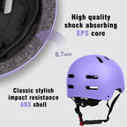 Skateboard Bike Helmet for Adults Women Men Youth Kids (2-3-5-8-14+ Years Boys Girls) - Lightweight Multi-Sport Adjustable Helmets for Bicycle Skateboard Scooter Skate Cycling