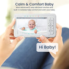 Babysense 5" HD Split-Screen Baby Monitor, Video Baby Monitor with 2 Cameras and Audio, Night Light, 1000ft Range, Two-Way Audio, 4X Zoom, Night Vision, 4000mAh Battery