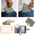 Melsbrinna Rfid Passport Holder for Travel women/Men, Cute Passport Wallet Rfid Blocking Card Slots, Rfid Passport Cover/CaseTravel Wallet, Passport Book Holder (1, Green)