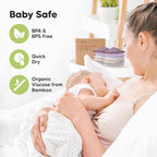 Organic Nursing Pads - 14 Washable Viscose Derived from Bamboo Breastfeeding Pads, Wash Bag, Reusable Breast Pads for Breastfeeding, Nipple Pads for Breastfeeding Essentials (Violet, L 4.8")