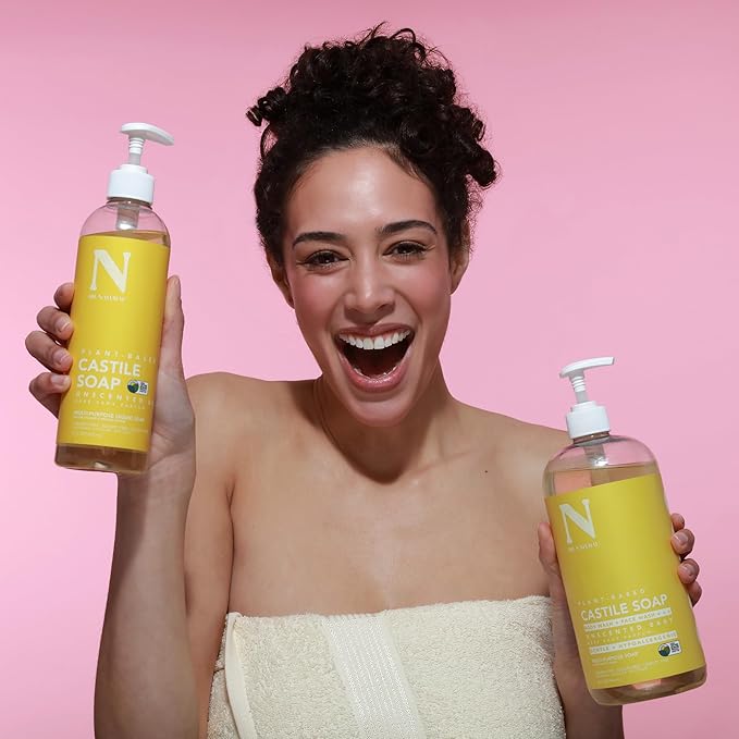 Dr. Natural Castile Liquid Unscented Baby Soap, Mild, 2 pc - Sulfate-Free, Paraben-Free, Cruelty-Free Multi-Purpose Soap with Shea Butter, Olive Oil