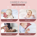 Yoofoss Muslin Baby Washcloths 100% Organic Cotton Face Towels 6 Pack Wash Cloths for Baby 12x12in Soft and Absorbent Baby Wipes (Gradient Pink)