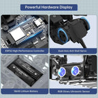 18DOF Hexapod Robot for Arduino Programming, Spider Walking Crawling Self-Balancing AI Vision Voice Control Obstacle Avoidance, STEM Education Open Source Robot with Tutorials, miniHexa Advanced Kit