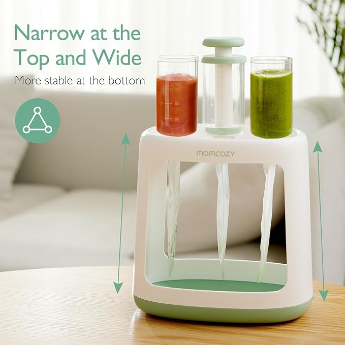 Momcozy Squeeze Station,Baby Food Maker&Pouch Filler for Homemade Baby Puree, BPA-Free, Dishwasher Safe, with Reusable Baby Food Pouches for Babies & Toddlers