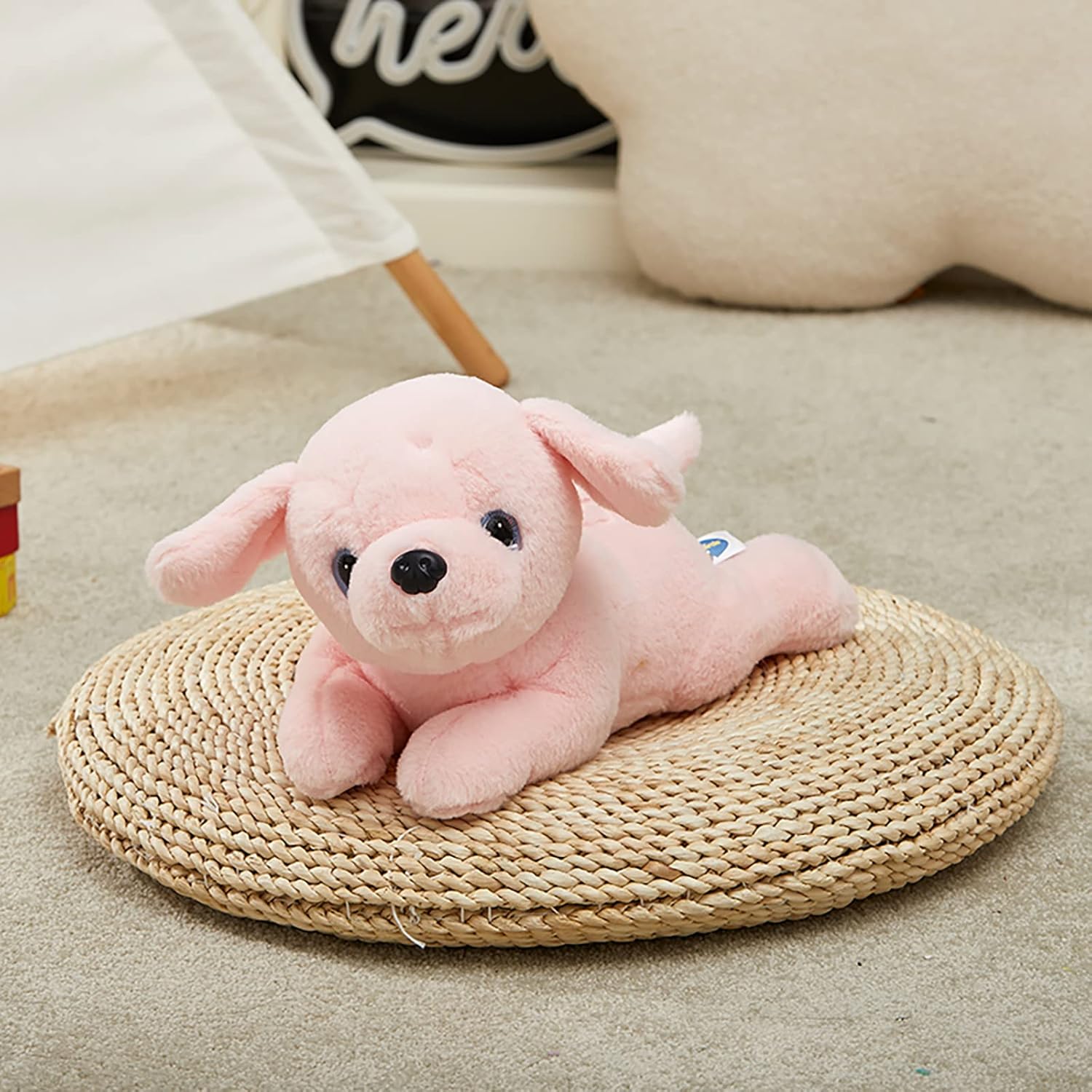 Glow Guards 15'' Pink Light up Musical Puppy Dog Stuffed Animal Soft Plush LED Night Lights Glow Bedtime Pal Birthday Children's Day Gifts for Toddler Kids