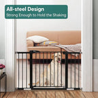 Babelio Baby Gate for Doorways and Stairs, 29-48" Auto Close Dog Gate, Easy-Install Pressure Mounted Satey Door, No Drilling Safety Gate for Child and Pets, 2 Pack, Black