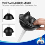 MR.SIGA Toilet Plunger and Bowl Brush Combo for Bathroom Cleaning, White, 1 Set