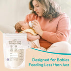 NCVI 4+7 oz Breastmilk Storage Bag Freezer for 0-3 Months, Breast Milk Feeding Bag with Temp-Sensing, Doubled-Sealed, Self Standing, Easy Pour Spout, BPA-Free, 4oz(70count)+7oz(30count)