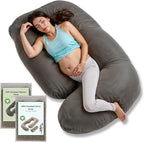 G Pregnancy Pillows with 2 Covers for Sleeping - G Shaped Full Body Maternity Pillow for Pregnant Women with Premium Removable Covers - Support for Back, Legs, Belly, HIPS, 69 Inch, Grey