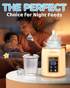 Bottle Warmer, Faster Heating Baby Milk Warmers for All Bottles with Accurate Temp Control Water Bath Tech and Auto Shut-Off, BPA-Free Multifunctional Bottle Warmer for Breastmilk and Formula
