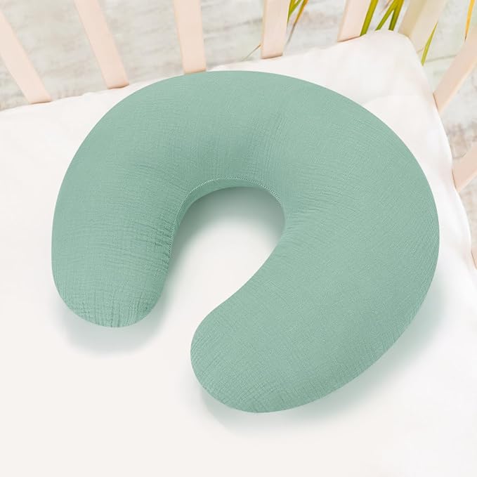 Accmor 2 Pack Muslin Nursing Pillow Covers, 100% Cotton Soft Nursing Covers for Breastfeeding Pillows, Slipcover for Baby Girls Boys Newborn