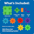 Learning Resources Gears! Gears! Gears! 100-Piece Deluxe Building Set - Ages 3+, Preschool Building Sets, Gears Toys for Kids, STEM Toys for Toddlers, Construction Toy Set