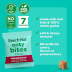 Beech-Nut Toddler Snacks, Oaty Bites with Fruit & Whole Grains, Mixed Berry Toddler Snack Bites for Toddlers 12 Months & Older, Pack of 6 Boxes (42 single-serve bags)
