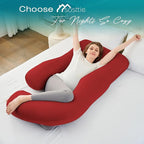 Sasttie Pregnancy Pillows for Sleeping, U Shaped Cooling Full Body Pillow with Removable Cover, Pregnant Women Must Haves, Maternity Essential, Red