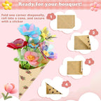 VoyCliza Flower Craft Kit for Girls Ages 4-8 – DIY Bouquet Maker Toy with Wrapping Paper, Creative Art Birthday Gift for Kids, Educational Craft Toys for Girls Age 5 6 7