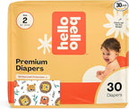 Hello Bello Diapers, Size 2 (10-16 lbs) Wild Cats, 30 Count of Premium Disposable Baby Diapers, Hypoallergenic with Soft, Cloth-Like Feel