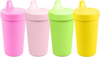 Re-Play Sippy Cups for Toddlers - 10 Oz. Reusable Spill Proof Cups for Kids, Dishwasher/Microwave Safe - Made in USA - Set of 4-3.13" x 6.25" - Tulip