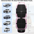 Child Car Seat Protector, 2 Pack with Mesh Pockets & Non-Slip Backing, 600D Durable (Pink, Standard)