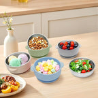 4 Pack Stainless Steel Baby Bowls with Suction, 2-in-1 SUS304 Toddlers Bowl & Removable Silicone Suction Kids Bowl Anti Scald Non Toxic Snack Container for Baby Food Feeding