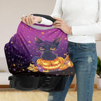 Binienty Black Cat Car Seat Covers for Babies Galaxy Pumpkin Cats Moon Nursing Covers Stretchy Breastfeeding Scarf Multi Use Carseat Covers for Stroller