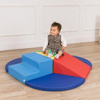 Factory Direct Partners 13800-AS SoftScape Toddler Playtime Junction 360 Climber Plus Side Pads, Indoor Active Play Structure for Toddlers and Kids; Safe Soft Foam (7-Piece) - Assorted
