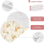 4 Pack Muslin Burp Cloths Shiba Dogs Party Beige Cotton Baby Burp Cloths Ultra Absorbent Soft Thick Burping Cloth for Newborn Baby Boys Girls 22x11 Inch