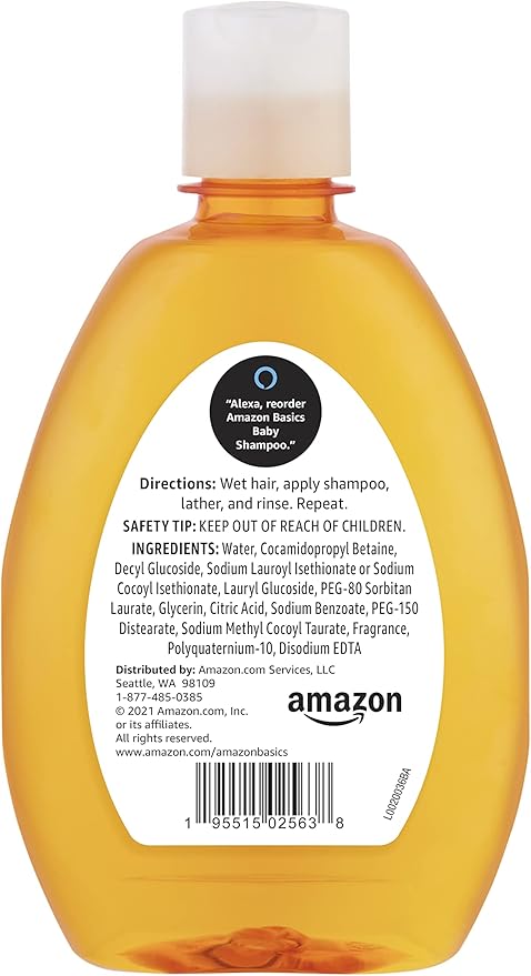 Amazon Basics Tear-Free Baby Shampoo, 13.6 Fluid Ounce, 4-Pack (Previously Solimo)