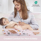 Little Grape Land Nursing Pillow for Breastfeeding, Breathable Breast Feeding Pillow and Positioner with Removable Cover for More Support, Tummy Time and Bottle Feeding Support Pillow, Pink Ranch