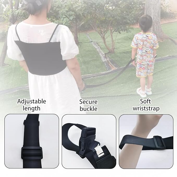 Anti Lost Wrist Strap Adult Sized Lockable Coiled Link Cuff Adjustable Autism Special Child Secure Autism ADHD Escape Proof Leash with Adjustable Tether and Lock Buckle for Child Autism (1, Fits All)