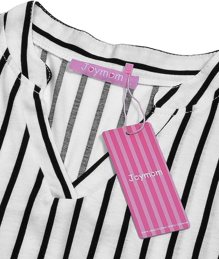 Joymom Maternity Rolled Long Sleeve Nursing Tops Tunic Blouses Breastfeeding