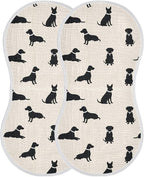 2 Pack Muslin Burp Cloths Dogs Beige Cotton Baby Burp Cloths Absorbent Soft Burping Cloth Washcloths for Newborn Must Haves 22x11 Inch