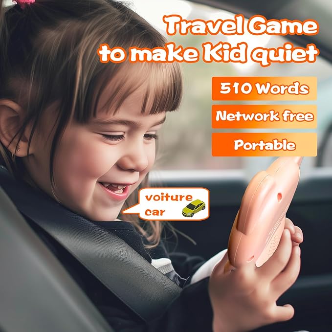 Talking Flash Cards for Kids - French Bilingual English Flashcard for Toddlers 3-12, Test Mode, 510 Sight Words, Audible Pocket Speech, Sensory Toys for Autism, Boys Girls Gifts (French)