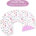 Nursing Pillow Cover 1 Pack, Minky Removable Nursing Pillowcase for Breastfeeding Pillows, Reversible Feeding Slipcover for Baby Boys/Girls, Super Soft Comfortable (Butterfly)