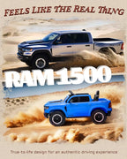 12V Kids Electric Vehicles, Licensed Ram 1500 RHO Kids Ride on Truck with Remote Control, Ride on Car for Children with Smooth Start, Truck Bed Storage, Bluetooth, Aux Port (Blue)