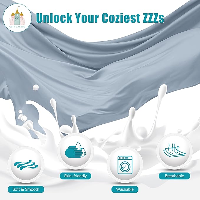 Cute Castle Pregnancy Pillows, Soft U-Shape Maternity Pillow with Removable Cover - Full Body Pillows for Adults Sleeping - Pregnancy Must Haves - Jumbo 57 Inch - Grey