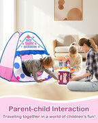 Kids Play Tent, Pop Up Play Tent Dessert Theme with Complete Toy Set, Play Toys Play Set for Kids Indoor Outdoor Pretend Play