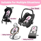 Pro Goleem Infant Car Seat Insert, Babybody Support for Toddler, Soft Minky Preemie Car Seat Insert, 2-in-1 Reversible, Perfect for Carseats, Strollers, Swings, Pink and White