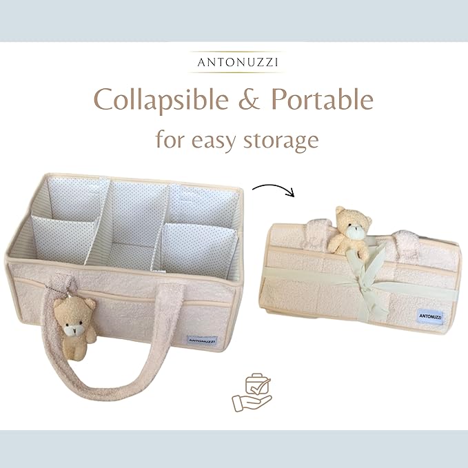 Baby diaper caddy organizer, nursery storage basket for wipes and diapers, Keep Nursery Organized, Gift for new mom.