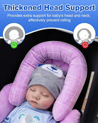 Infant Car Seat Insert with Shoulder Pads & Crocth Covers, Ultra Thick Carseat Head Support for Infant, Reversible Car Seat Insert for Newborn, Baby Car Seat Cushion for Stroller, Swing, Bouncer
