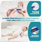 TrelaCo 36 Pcs Thermometer for Adults Digital Oral Thermometer for Fever Basal Body Fast Reading Flexible Tip for Underarm Rectal Mouth Temperature Measurement (Blue)