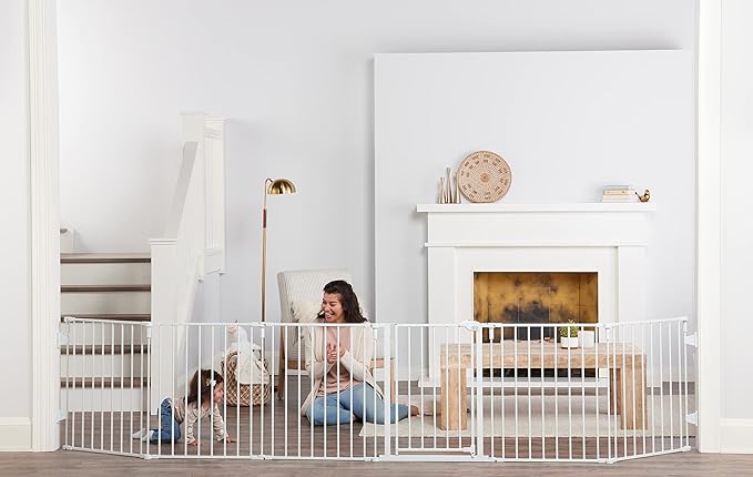 Regalo 144-Inch Super Wide Adjustable Baby Gate and Play Yard, Award Winning Brand, 2-in-1, Bonus Kit, Includes 4 Pack of Wall Mounts