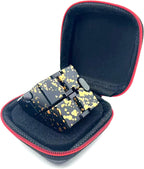 Metal Fidget Toys Infinity Cube for Men Anxiety Stress Relief Aluminum Alloy Material (Black & Yellow)