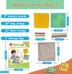 Sensory Activity Board for Kids & Toddlers: Double-Sided Fidget Board Toys with Storage Bag for Stress, Anxiety, ADHD & Autism | Tactile Sensory Toys for 3 4 5 6 Year Old Boys & Girls (2PCS)